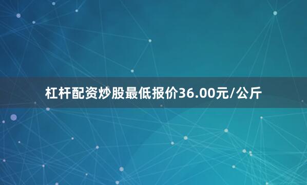 杠杆配资炒股最低报价36.00元/公斤
